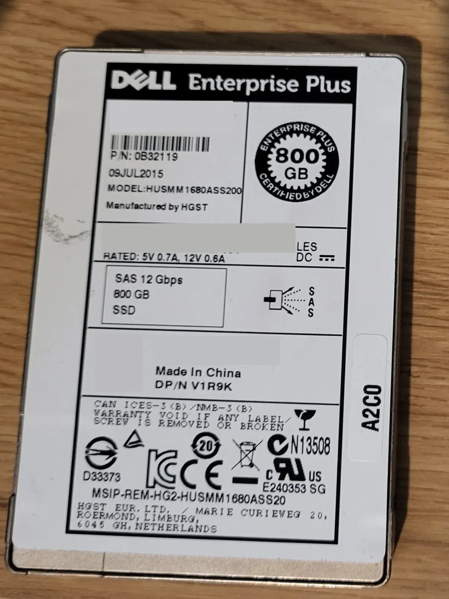 800GB SSD1600MM